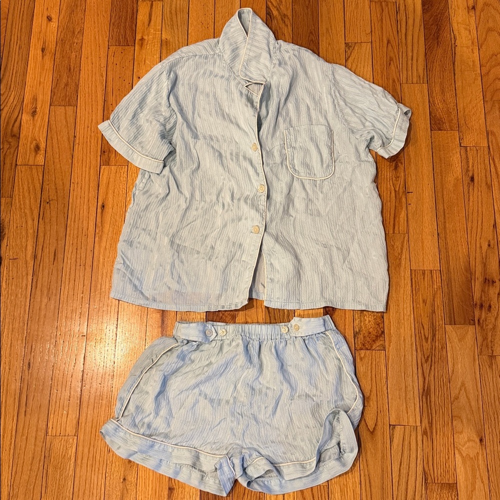 Morgan Lane Blue Pajama Short Set